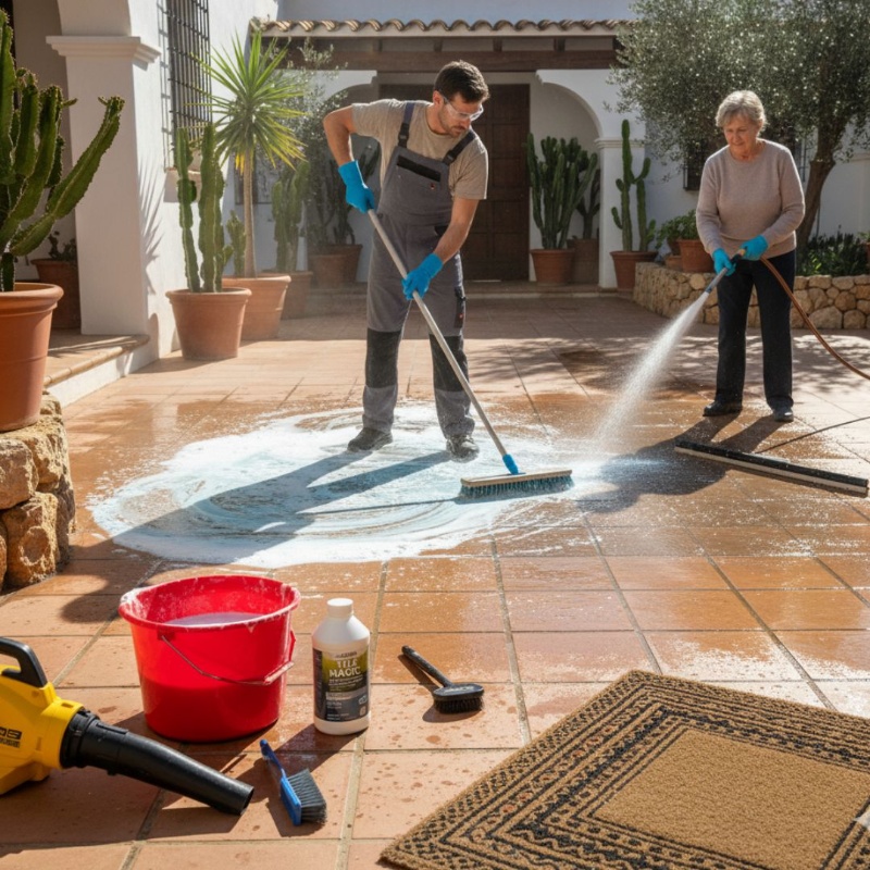 How to Clean Outdoor Tiles the Right Way - Even When Sand and Dust Keep Coming Back