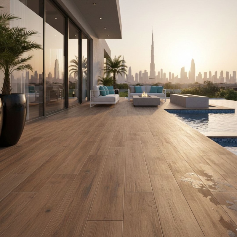Wood-Look Outdoor Tiles: Why They’re Becoming the Heart of UAE Backyards