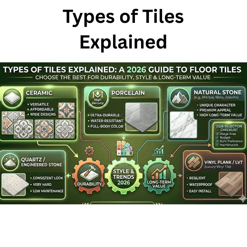 Types of Tiles Explained: How to Choose the Best Floor Tiles for Durability, Style & Long-Term Value (2026 Guide)